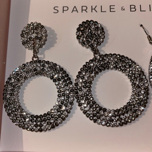 NIB- Sparkle & Bling Faux 2pr of Lab Created Stone Earrings - Picture 2 of 6